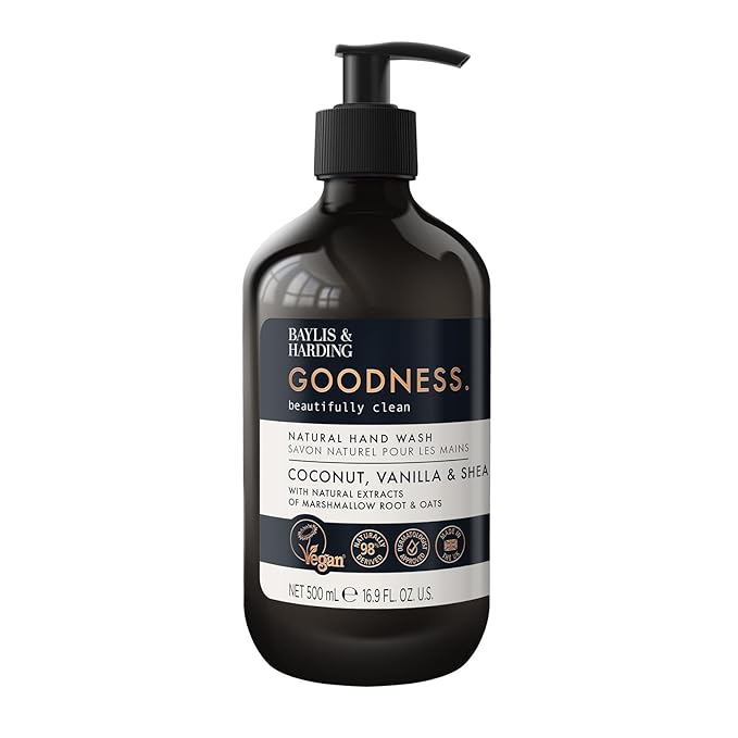 Baylis & Harding Goodness Coconut, Vanilla & Shea Hand Soap, 16.9 Fl.oz, Pack of 3 - Biodegradable Formula