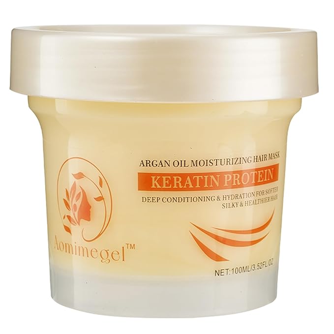 Collagen Hair Mask,Deep Repair Conditioning Argan Oil Hair Mask for Damaged Hair Treatment, Deep Conditioner Hydrating Hair Masque for All Hair Types 3.38 oz 100ml