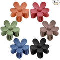 Flower Hair Clips 6 PCS for Women, Flower Claw Clips Matte Large Claw Clips Strong Hold Jaw Clamps Hair Accessories for Thick Hair 6 Colors