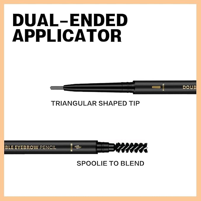 O'CHEAL 3Pcs Grey Eyebrow Pencils for Women, Premium Eye Brow Pencil with Spoolie Brush, Longwearing for Perfect Brows, Professional, Precision, Defines, Universal Waterproof Double-ended Eyebrow Pen