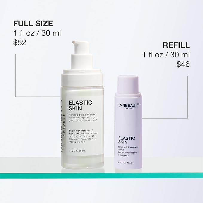 INNBEAUTY PROJECT Elastic Skin Firming & Plumping Growth Factor Serum with Copper Peptides, REFILL, 1 FL OZ (30ml)