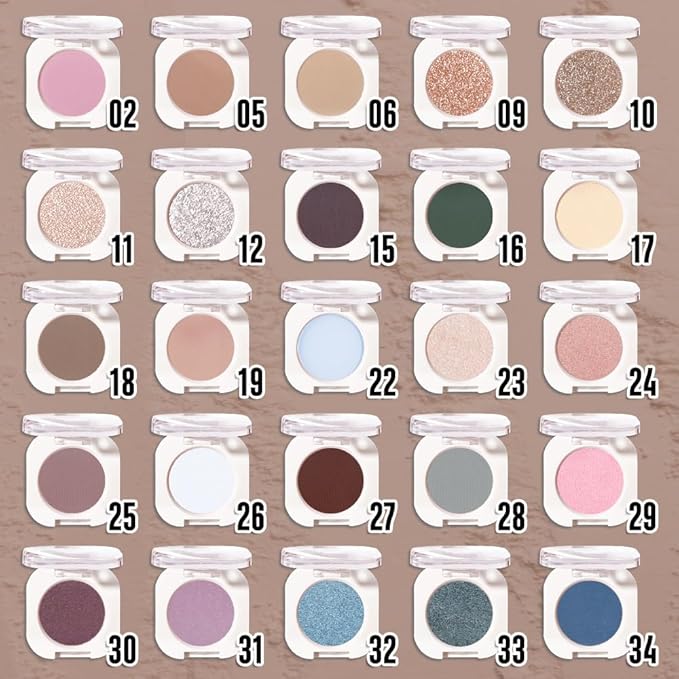 WanTuoluo Light Cocoa Matte Eyeshadow Palette for Women, Single Monochrome Eye Shadow Makeup, Shiny Pressed Powder, Blendable Natural sombras para ojos, Holographic,Vegan,Travel -18