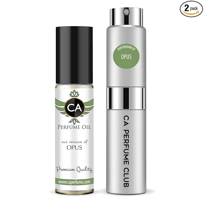 CA Perfume Duo Impression of Opus For Men Perfume Layering Set Mens Cologne Long Lasting Travel Size EDP + Body Oil Roll-On Bottle 0.27 Fl Oz+0.33 Fl Oz