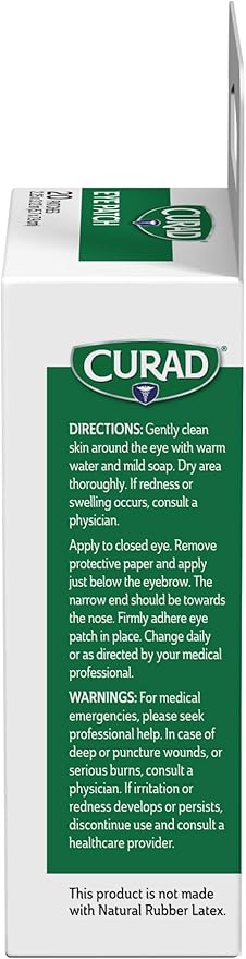 Curad Eye Patch, Non-Woven (Paper), 2 1/4 Inches X 3 1/8, Inches, 20 Count