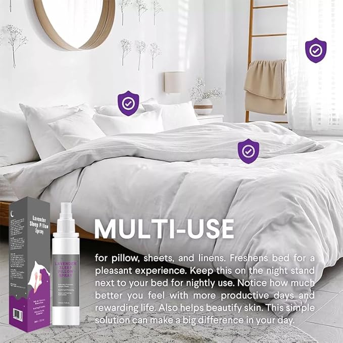 Lavender Sleep Spray 100ml by Nielies – Deep Rest Pillow Mist for Bed, Linen & Curtains – Long Lasting Calming Bedroom Fragrance