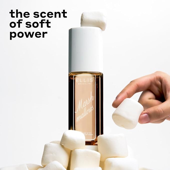 Ellis Brooklyn MARSHMALLOWS Perfume Mist, Gourmand Scent with Marshmallow, Caramel Accord, & Milky Musks, Vegan Perfume, Made In The USA, 240ml/8.1f fl oz