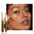 FeiCuiYun Dual-Ended 2-in-1 Cream Contour & Highlighter Stick Makeup For Face & Body – Waterproof, Long-Lasting, Suitable for All Skin Tones, 06#Black Cocoa + Bronzer Shimmer
