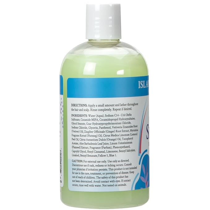 Ginger Lily Farms Botanicals Moisturizing Shampoo for All Hair Types, Island Tranquility, 100% Vegan & Cruelty-Free, Green Tea Lemongrass Scent, 12 Fl Oz