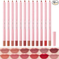 Matte Lip Liner Pencil Set,12 Colors Natural Nude to Dark Waterproof Long Lasting No Fade Soft Pencils Lipstick Makeup Gift Set for Daily Travel Party Work (A)