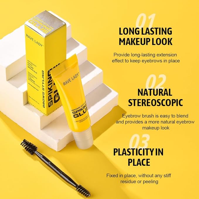 Eyebrow Setting Gel, Waterproof Long-Lasting Lock & Freeze Brow Styling gel,Brow Fix Gel for Long-Lasting Hold，Easy To Wear Shaping Eyebrows Makeup(Pack of 3）