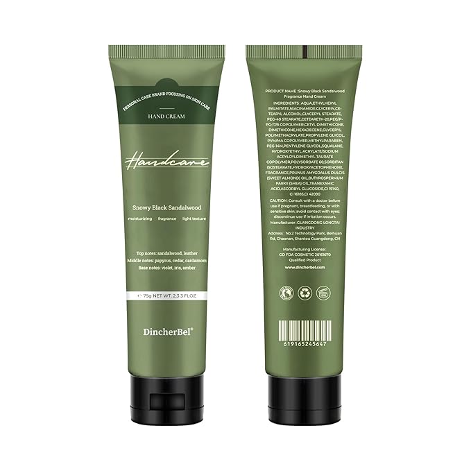 DincherBel Niacinamide 5% Hand Cream with Vitamin C - Deeply Hydrating Moisturizer for Dry Skin, Luxury Perfume Scented Non-Greasy Cream with Shea Butter Oil - 7.92 fl oz