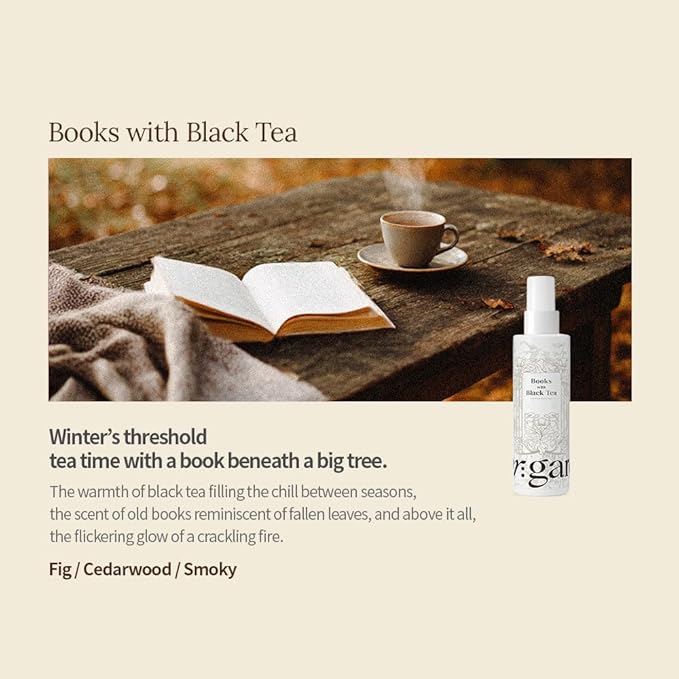 neargarden Perfume Body Mist, Daily Moisturizing for Dry, Rough, Sensitive Skin, Lightweight, Non-Greasy, Body Spray, Paraben, Silicone & Phthalate-Free (150ml / 5.07 fl.oz.) (Books with Black Tea)