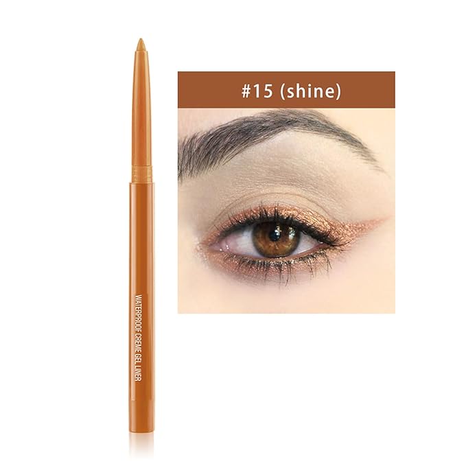 Eyeliner Pencil, Waterproof Eyeliner Long-lasting, Champagne-shine Eyeliners, High-Pigmented Colorful Eyeliners Easy To Use Eye Liner Pen for Women, Champagne-shine
