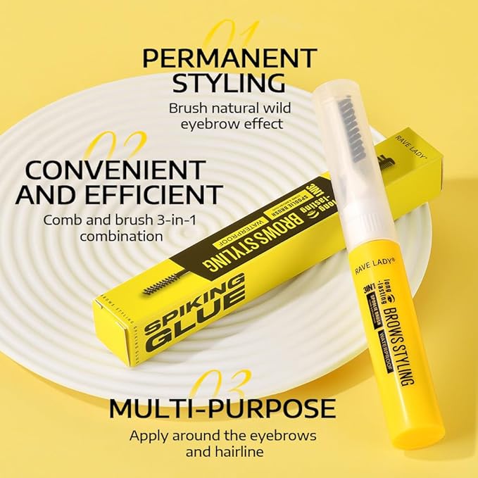 Eyebrow Sculpt Gel, Long-Lasting Brows Styling Clear-Drying & Waterproof Brow Gel Creates Laminated Brows, Comb & Brush Duo Brows