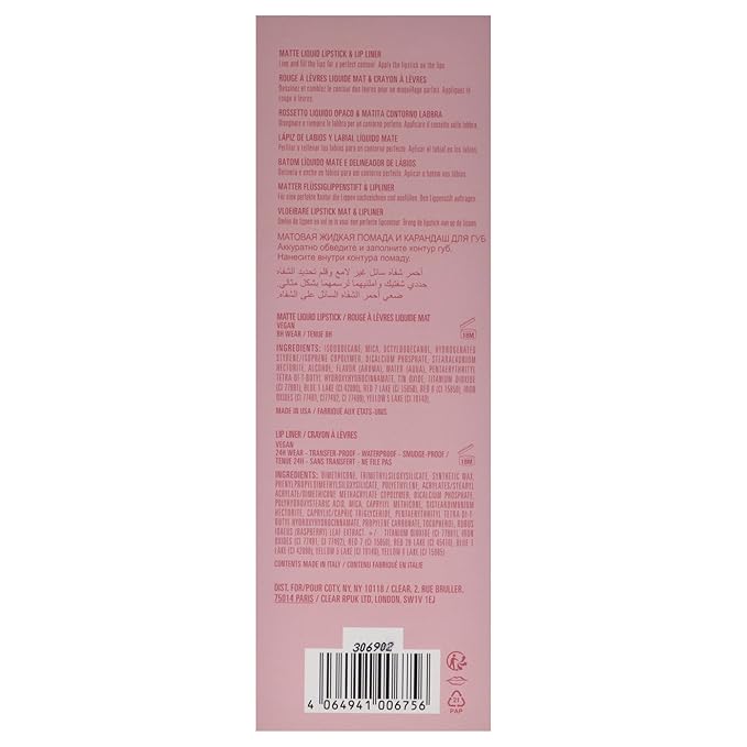 Matte Lip Kit - 505 Autumn by Kylie Cosmetics for Women - 2 Pc 0.10 oz Matte Liquid Lipstick, 0.03 oz Lip Liner