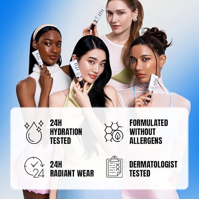 TFIT Hydrating Serum Foundation for Dry Skin – Lightweight, Moisturizing Coverage with Natural Glow & Pore‑Blurring Finish,1.05 Oz. (C01 Porcelain, 1.05 Oz.)