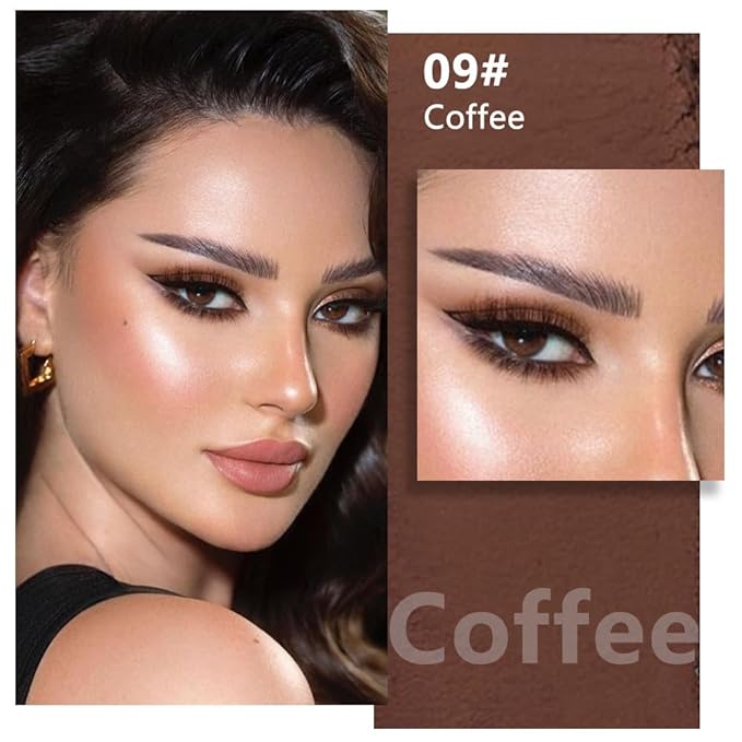 Dark Brown Matte Eyeshadow Singles Makeup for Older Women, Coffee Mocha Cocoa Chocolate Brown Cream Single Matte Eye Shadow PaletteHigh Pigment Waterproof Monochrome Mini Eyeshadow Palette