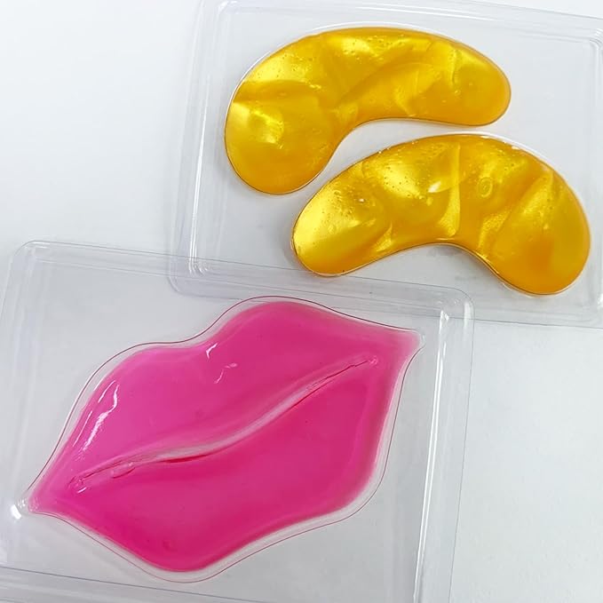Adofect 40 Pairs Eye Mask & Lip Mask Set, Under Eye Patches for Puffy Eyes, Moisturizing Lip Mask Daily Skincare, Valentine's Day gifts, Party Favors, Bachelorette Party Accessories, Spa gifts