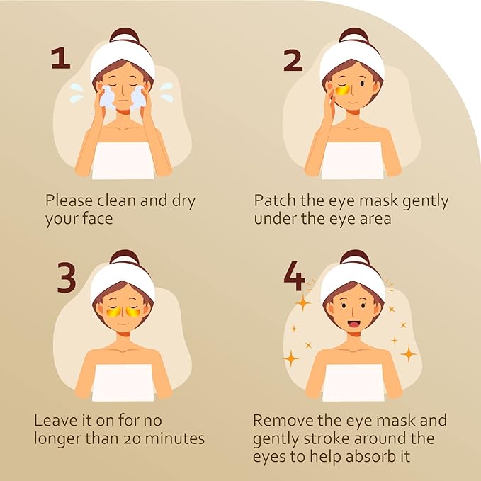 Taimand Under Eye Patches (30 Pairs), 24K Gold Under Eye Mask for Puffy Eyes, Dark Circles,Bags and Wrinkles with Collagen,Relieves Pressure and Reduces Wrinkles,Revitalises and Refreshes Your Skin