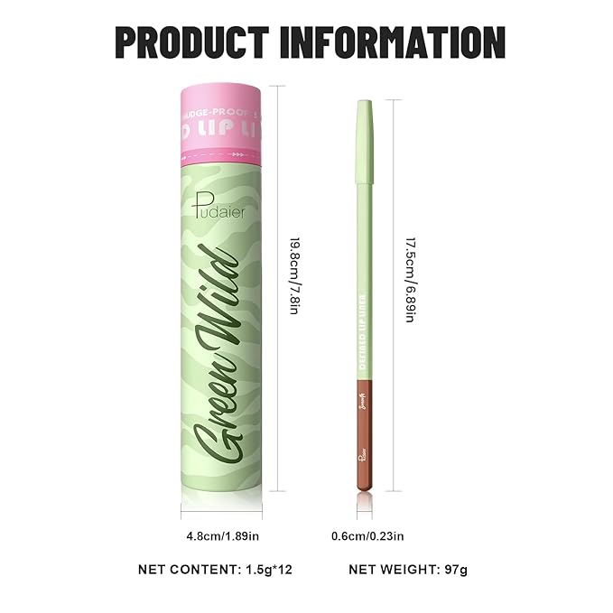 Pudaier 12-Color Lip Liner Set - Matte Velvet Lip Liners With Storage Bucket, Waterproof & Long-Lasting Nude Lip Liner Pencils, Creamy Smooth & High Pigmented, for Defining & Filling Lips