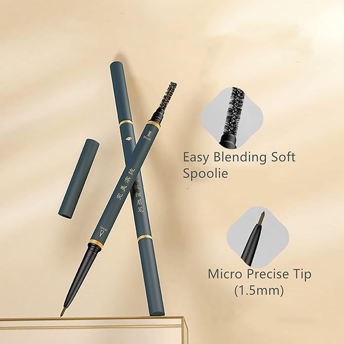 Thin Eyebrow Pencil,3 Pcs Waterproof brown eyebrow pencil with Spoolie Brush, Longwearing for Perfect Brows, Professional, Precision, Defines,Mechanical Pencil,Eye Brow Pencils for Women Brown BECHY