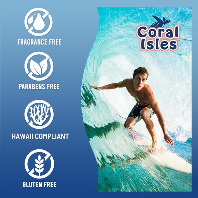 Coral Isles by Rocky Mountain Sunscreen | SPF 30 Lotion | Broad Spectrum UVA/UVB Protection | Hawaii Reef-Safe Act Compliant | Oxybenzone & Octinoxate Free | Water Resistant 80 Min. | 128 Fl Oz