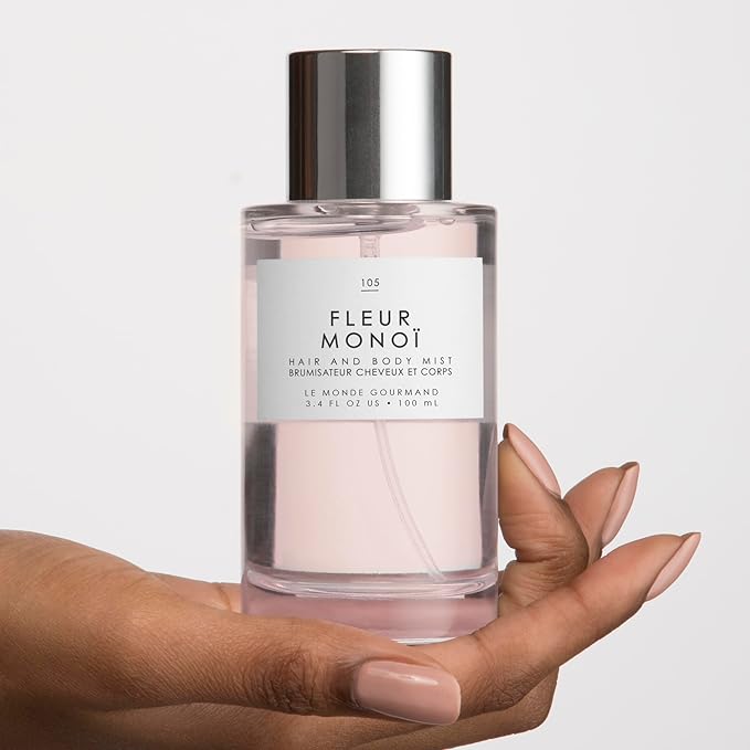 Le Monde Gourmand Fleur Monoi Hair & Body Mist for Women, Hair Perfume & Body Spray, Monoi Tiare Flower Coconut Scent, Vegan & Cruelty Free, 3.4 fl oz (100 ml)
