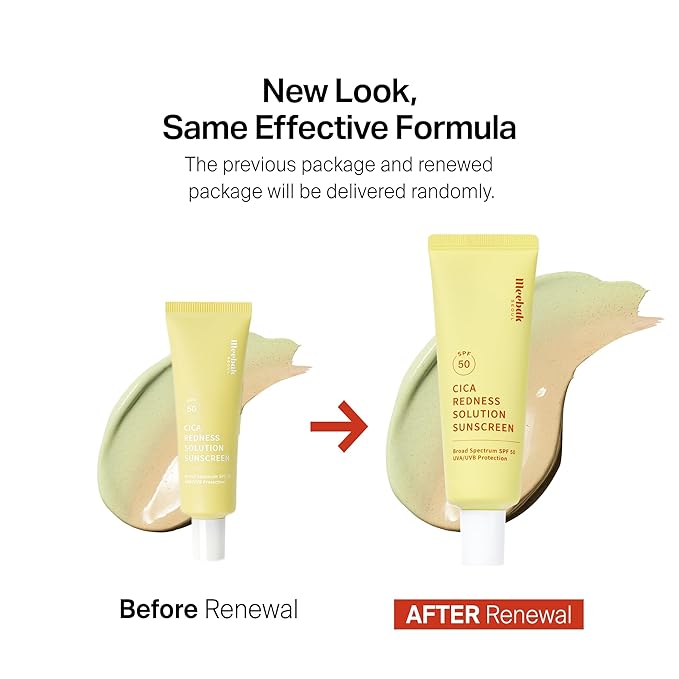 Meebak Cica Redness Solution Sunscreen - Color Corrector SPF 50, Green to Beige CC Cream with Centella and Ceramide - Redness Reducing Skincare for Fair-to-Medium Skin Tones - Korean Sunscreen