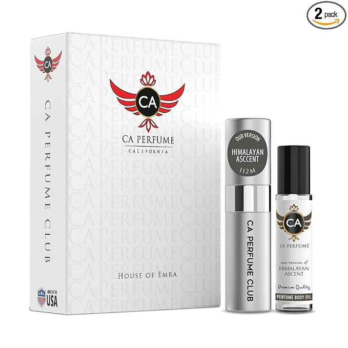 CA Perfume Duo Impression of Himalayan Ascent For Men Perfume Layering Set Mens Cologne Long Lasting Travel Size EDP + Body Oil Roll-On Bottle 0.27 Fl Oz+0.33 Fl Oz