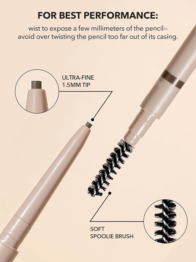 SHEGLAM Insta-Fill Eyebrow Pencil Long Lasting Non-Sticky Sweatproof Matte Eye Brow Pen Makeup-Dark brown