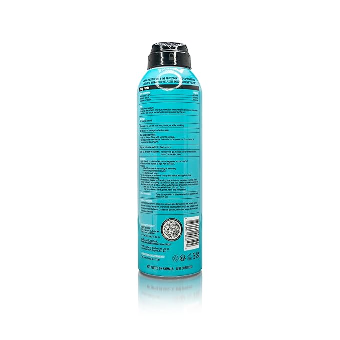 INK-EEZE Tattoo Sunscreen Spray SPF 50, UVA/UVB Blocking, Dries Clear, Ozone Reef Friendly, Vegan, Made in USA, Coconut, 6oz spray