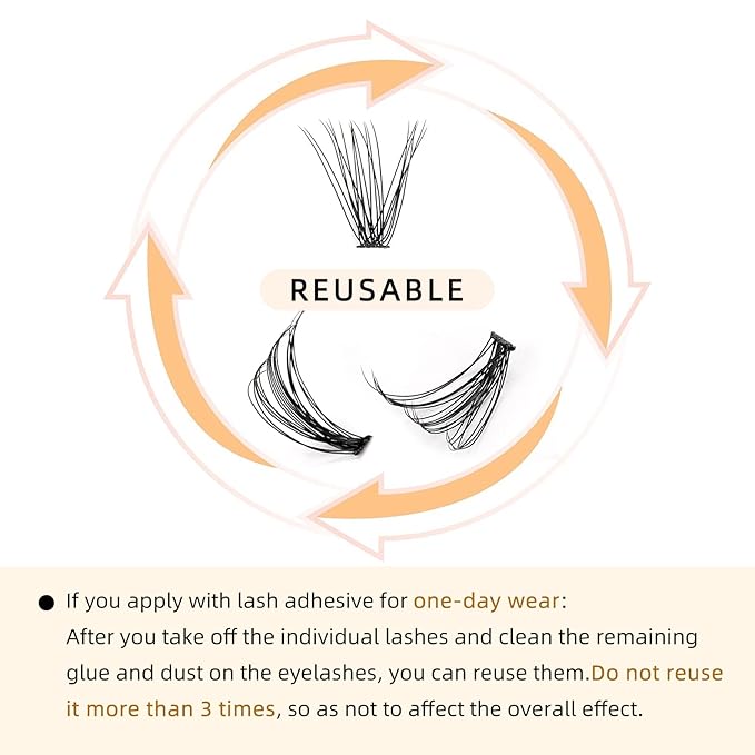QUEWEL Lash Clusters 240Pcs Individual Lashes 20D+30D C Curl 8-14mm Length DIY Lash Extension Soft False Eyelashes Wispy Cluster Lashes Easy to Create Natural Look At Home(20D+30D-C-MIX8-14)