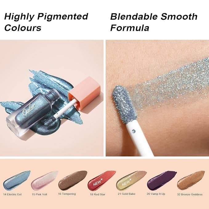 Oulac Liquid Glitter Eyeshadow Eyeshadow Metallic Purple Liquid Eyeliner Shimmer| Non-creasing Lightweight Moisturizing Formula Easy to Remove. Vegan & Cruelty-Free (26)