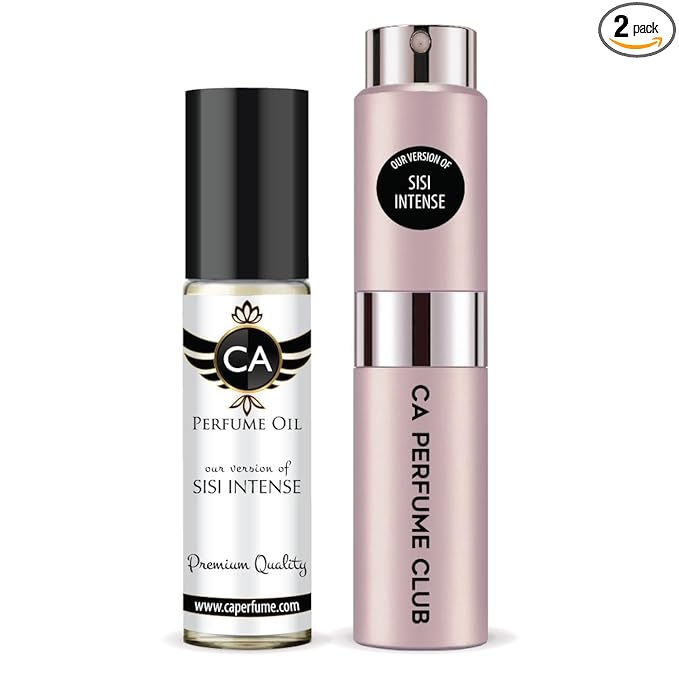 CA Perfume Duo Impression of Sisi Intense For Women Perfume Layering Set Long Lasting Travel Size EDP + Body Oil Roll-On Bottle 0.27 Fl Oz+0.33 Fl Oz