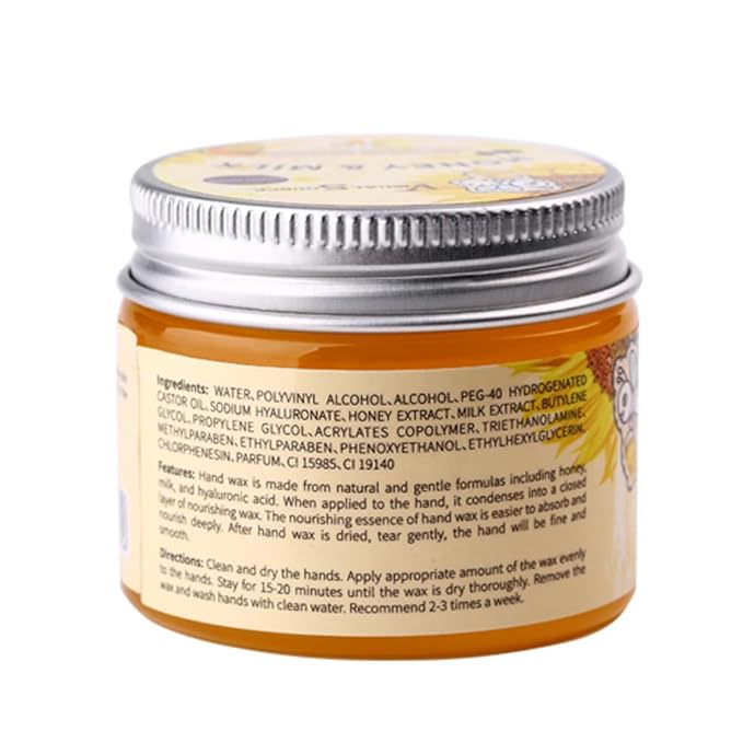 2PCS/Set Honey Milk Hand Wax Mask Moisturizing Paraffin Peel Off Wax Hydrating Nourishing Repair Skin Film Cream Exfoliating Calluses For Cracked,Dry,Aging Hands