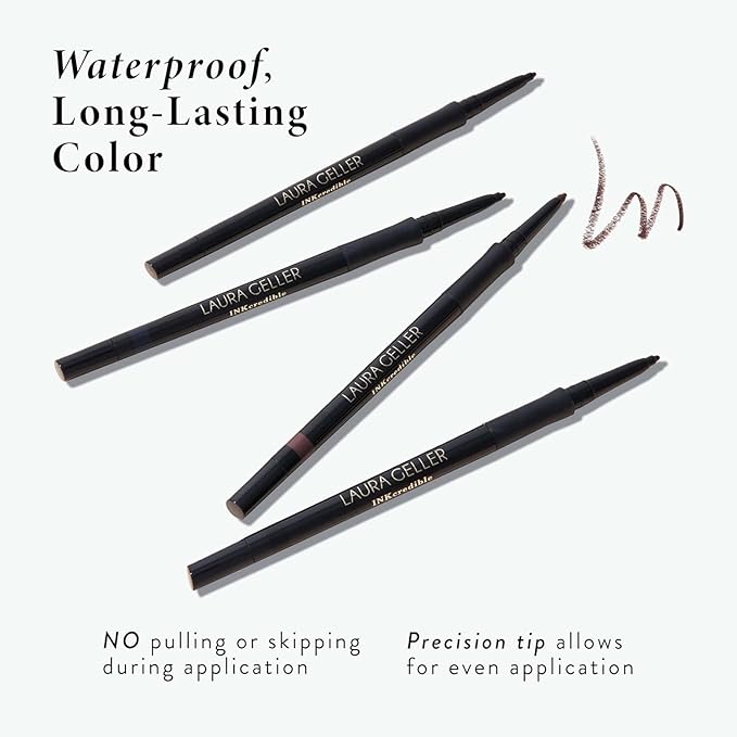 LAURA GELLER NEW YORK INKcredible Gel Eyeliner - Brown Sugar - Waterproof Smudge-proof Eyeliner Pencil - Built in Sharpener