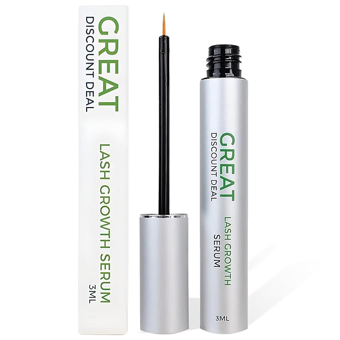 great discount deal Lash Growth Serum for Eyelashes and Brows Biotin, Peptides Ginseng and Hyaluronate Natural Eyelash Enhancer for Fuller, Longer Lashes Vegan 3ml