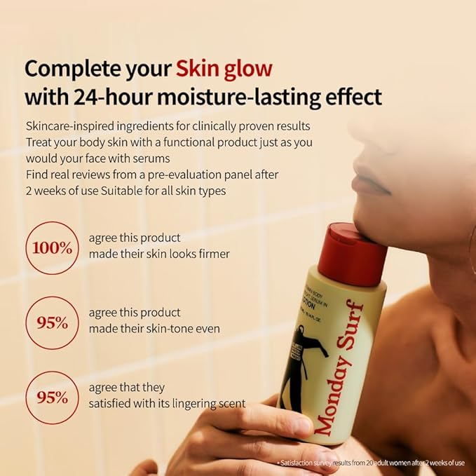 Vitamin Body Lotion, Soft Vanilla Lavender Scent, Korean Body Lotion, 24-Hour Moisture Skin Care, Niacinamide, Vitamin C, Vegan, for Women & Men 10.14 Fl Oz