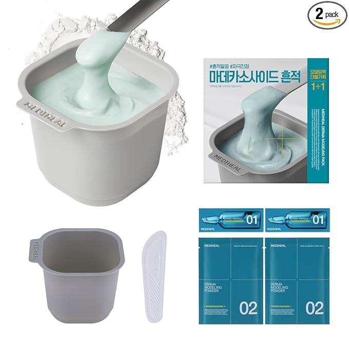 Mediheal Derma Modeling Pack (Madecassoside)*2 - Relieving Blemish Marks For Clear Skin - Easy DIY Home Spa Kits, Hydrating Icy Jelly Mask For Skin Refreshment