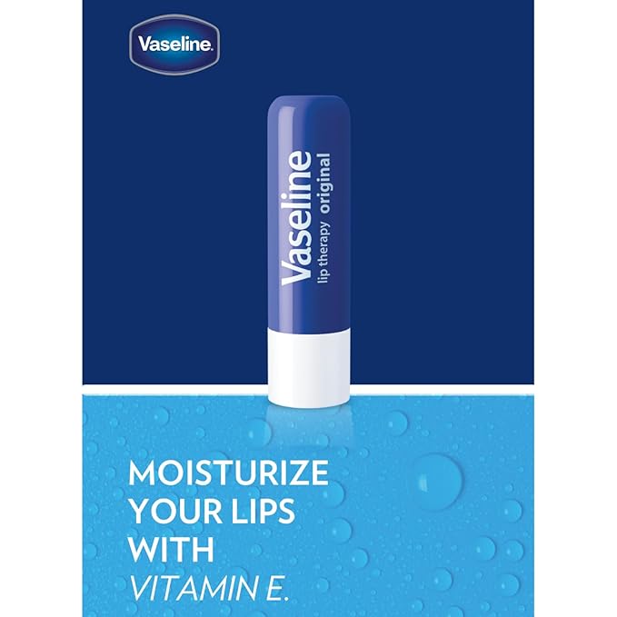 Vaseline Lip Therapy Care Original,Fast-Acting Nourishment,Ideal for Chapped,Dry,Cracked,or Damaged Lips,Lip Balm,0.16 Ounce,(Pack of 24)