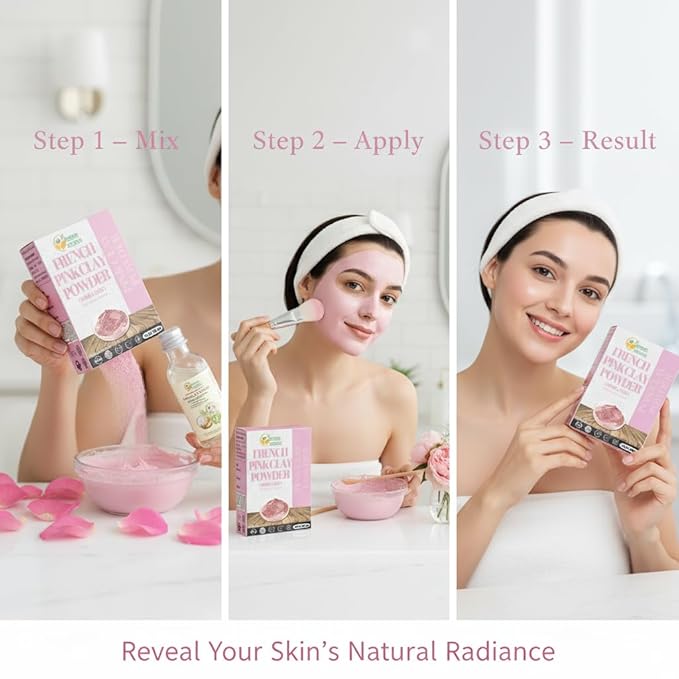 Herbs Botanica French Pink Clay/Rose Clay Powder Montmorillonite Kaolin Clay Powder Healing Clay for Face Mask Skin Care Detox, For Soap Making Clay French Skincare150 gms / 5.3 oz