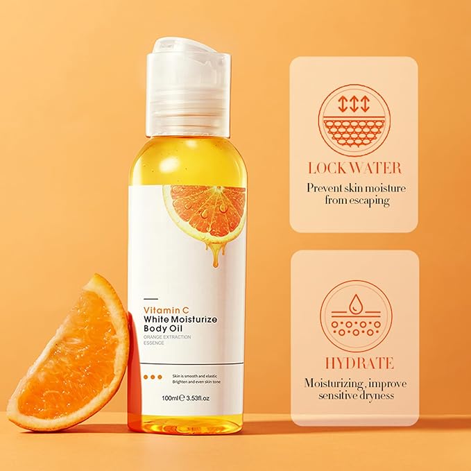 Vitamin C Body Oil – Citrus Junos Fruit Extract– Evens Skin Tone, Replenish Moisture Boosts Radiance 100ml