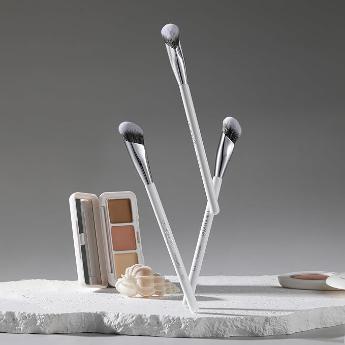 Albeaut Concealer Makeup Brushes 2 PCS Angled Brushes for Liquid, Cream, Stick Concealer Foundation Nose Contour Eyeshadow Blending(193-2pcs)