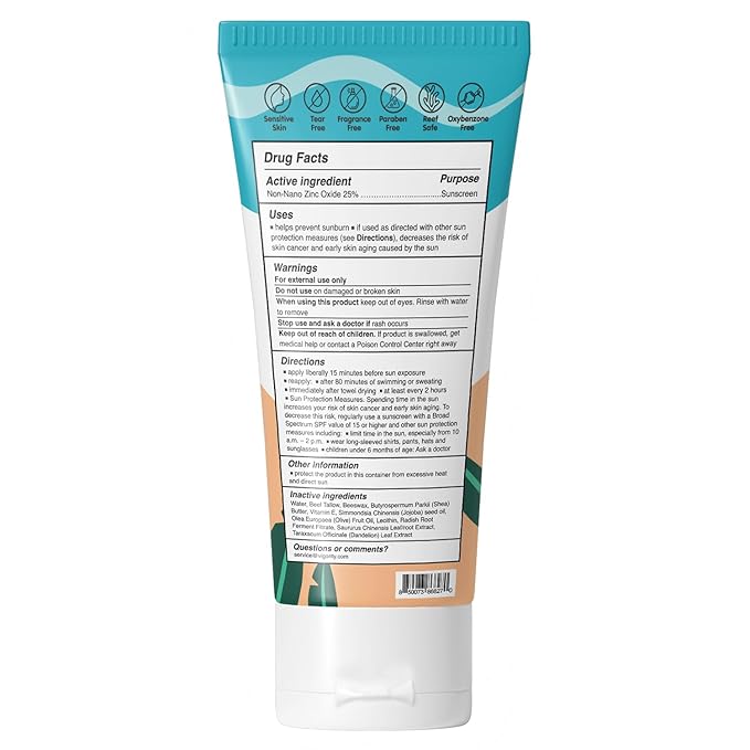 Beef Tallow Sunscreen for Kids with Zinc Oxide: Natural Non-Toxic SPF 50 Tallow Sunblock Cream - with Food-Grade Botanical Extracts - Kids & Sensitive Skin Safe, Water-Resistant - 3.4 FL OZ