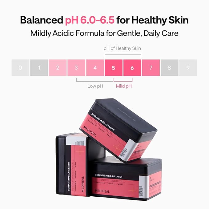 Mediheal Derma 365 Daily Firming Mask (30 Masks) - Quick Skin Care Mask for Firm Moisturizing to Lift Skin with Collagen Active