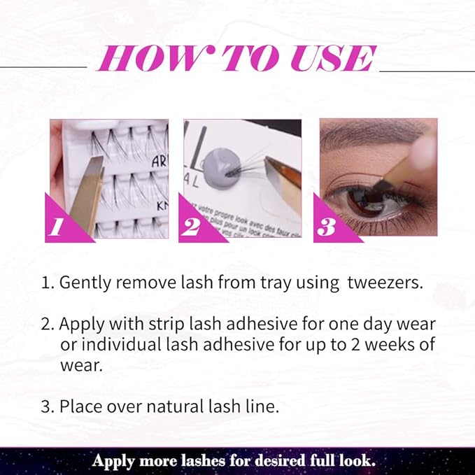Ardell Double Up Trio Individual Lashes, Long Black - DIY Lash Clusters, Cluster Eyelash Extensions, Customizable Lash Extension, 4 Pack