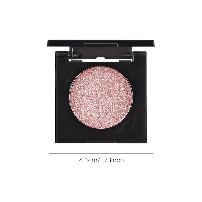 KYDA Glitter Eyeshadow Single, Sparkling Peachy Pink Eyeshadow, Lasting Shimmer Pearl Eyes Shadow, Soft Blendable Formula, High Pigment Eyes Glitter Makeup, Wet Look Effect, Cloud in Pink