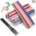 Flexible Hair Curlers to Sleep in, 30PCS Flexi Rods (9.45" and 5 Sizes 0.39"-0.78"), No Heat Heatless Curling Set for Short Medium Long Hair