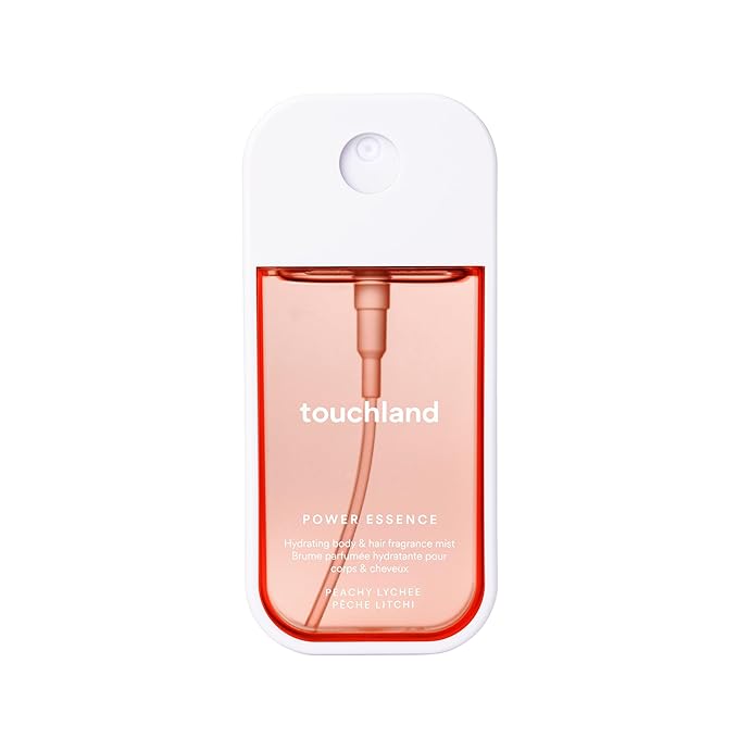 Touchland Hydrating Body & Hair Fragrance Mist – Peachy Lychee – 2 FL OZ Travel Size Perfume Spray – Notes of Lychee, Orchids, and Peach