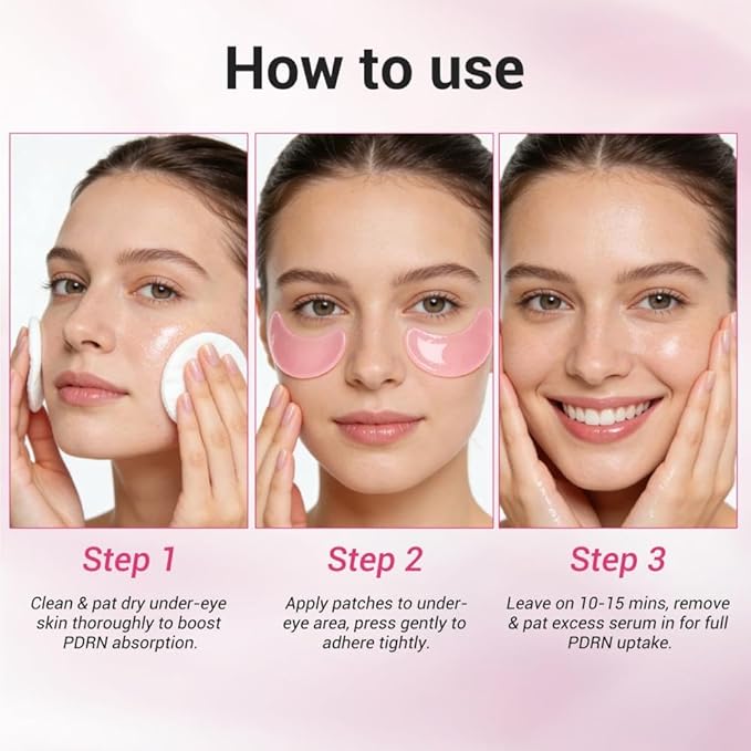 Serene Eyes Patches with PDRN & Collagen, Upgraded Instant Anti-Wrinkle Eye Mask for Dark Circles & Puffy Eyes, Hyaluronic Acid Hydrating Under Eye Patches, Instalift Treatment, 10 Pairs